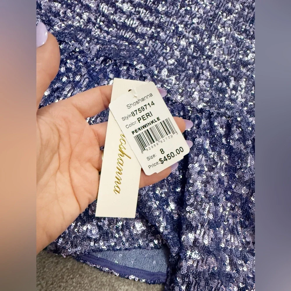 SHOSHANNA - Serena Glitter Mini Dress - Periwinkle- size 8 - Immaculate - Picture 7 of 16